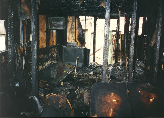 living room fire - image